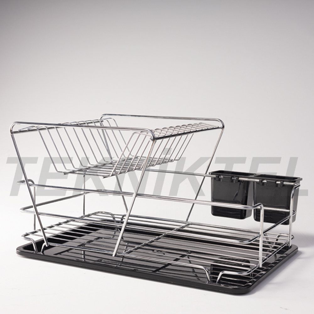 Geschirrabtropfgestell Neu, 2 Etagen – Silber