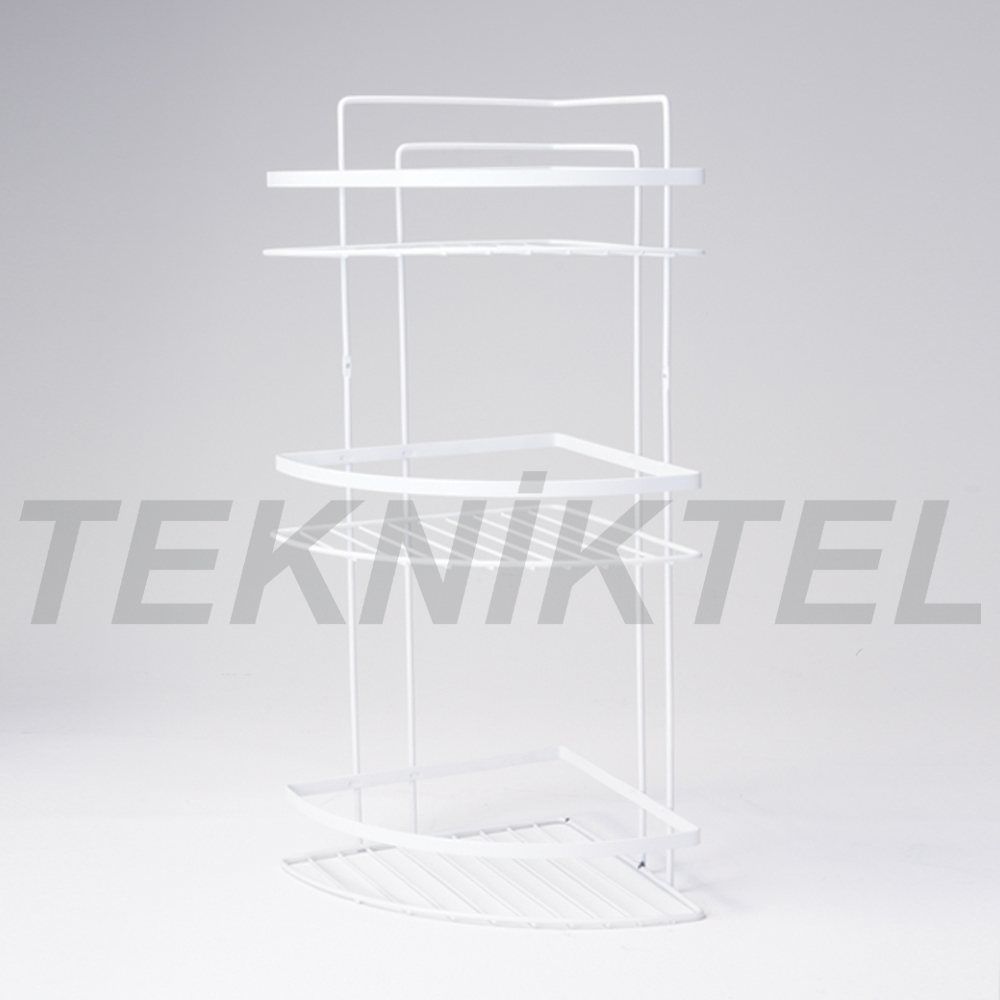 3 Katlı Lamalı Köşelik – Beyaz
