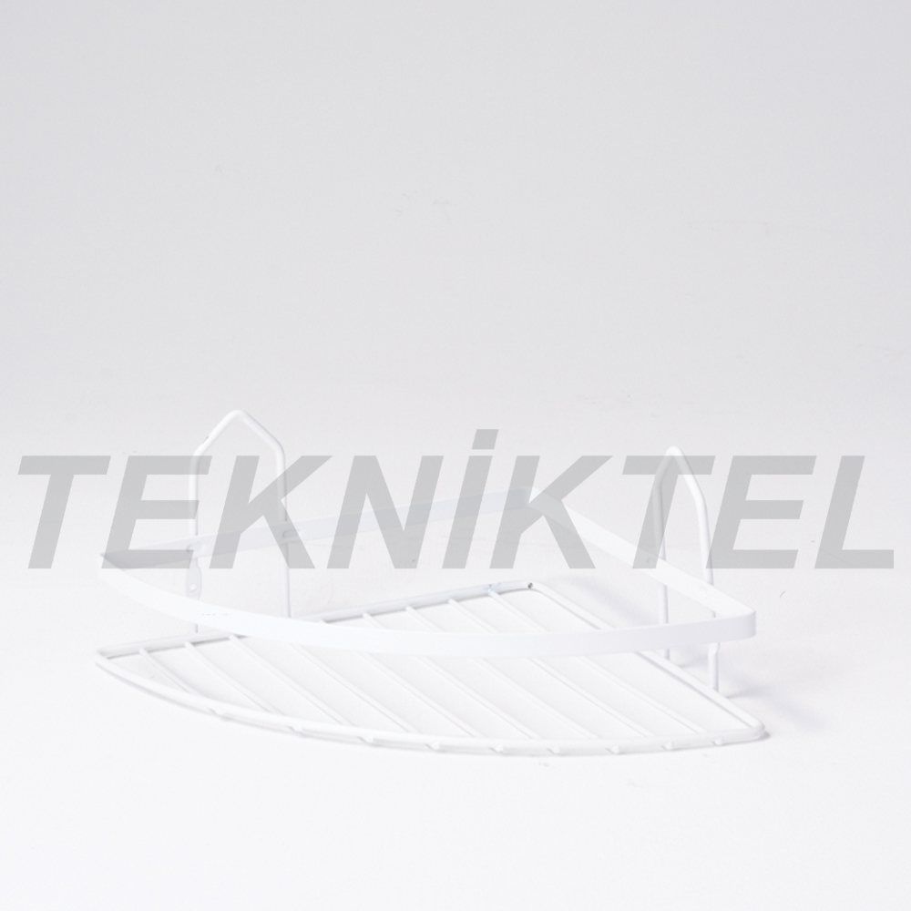 Single-Tier Flat-Bar Corner Shelf – White