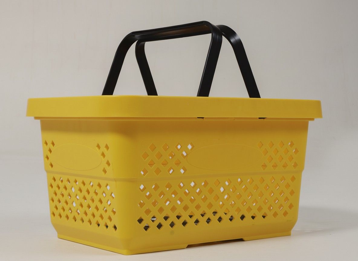 28 Liter Kunststoff-Einkaufskorb – Gelb