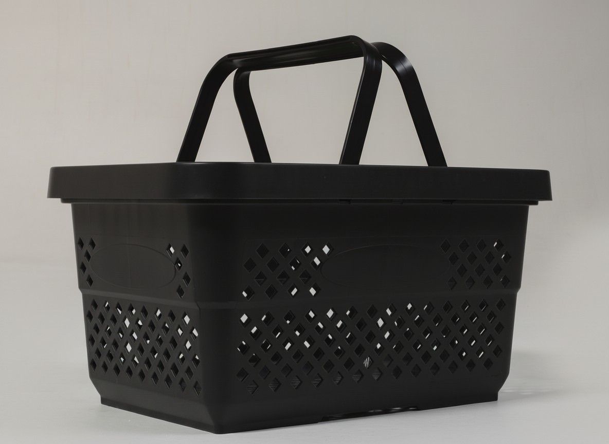 28 Liter Kunststoff-Einkaufskorb – Schwarz
